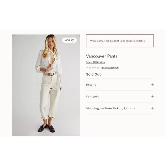 NWT Free People Brixton Vancouver Pants - 28 - Neutral Utility, Oversize, Scandi - Picture 13 of 13